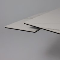 Кухонный стол Аврора Монако New 1600/2240x900 (камень белый Greys White/черный матовый)