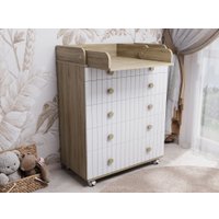 Детский комод Incanto Lunna Charm МДФ 800/5 PK-0004/13mdf (дуб/белый)