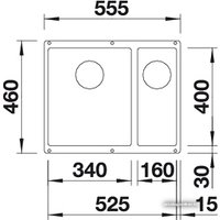 Кухонная мойка Blanco Subline 340/160-U (белый, левая) [513790]