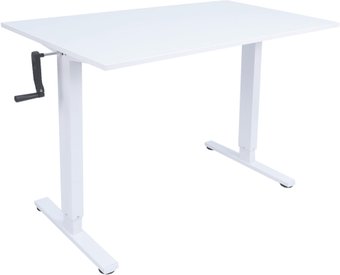 Стол с регулировкой высоты ErgoSmart Manual Desk Light 1200x650x18 мм (альпийский белый/белый)