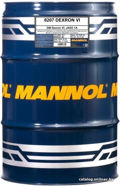 Трансмиссионное масло Mannol Dexron VI 60л