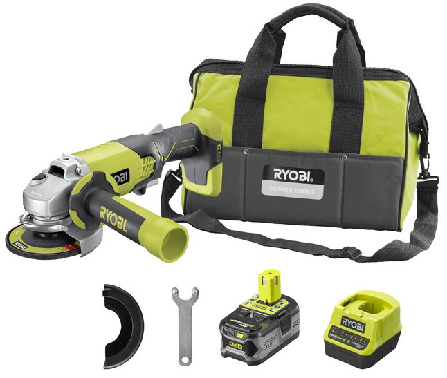 

Угловая шлифмашина Ryobi R18AG-140S 5133003876 (с 1-им АКБ, сумка)
