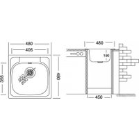 Кухонная мойка Ukinox Гранд GRP480.480 --GT8K 0C- (с сифоном)