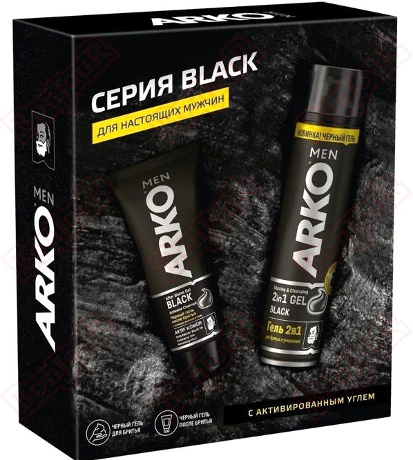 

Подарочный набор Arko Men Black Пена для бритья 200 мл + Гель после бритья 100 мл