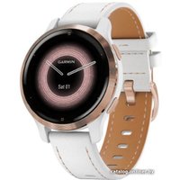 Умные часы Garmin Venu 2S (розовое золото/белый кожаный)