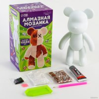 Набор для создания поделок/игрушек Школа талантов Алмазная мозаика на фигурке. Медведь 10225407 (бежевый/коричневый)