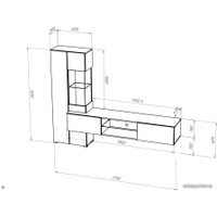 Стенка НК-Мебель Point тип-70 гостиная (белый/черный глянец) в Гродно
