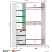 Шкаф-купе Кортекс-мебель Сенатор ШК11 Геометрия ДСП зеркало (дуб монтерей)