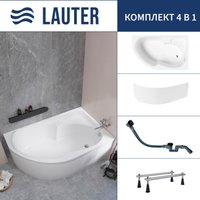 Ванна Lauter Geneva 170x105 2103170R (с ножками, лицевым экраном и сифоном 21Y32001 матовый черный)