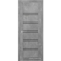 Межкомнатная дверь Юркас Stark ST5 ДО 60x200 (бетон светлый, стекло lacobel черный лак)