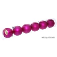 Елочная игрушка Серпантин Матовый шар 6 см 6 шт (розовый) 183-889