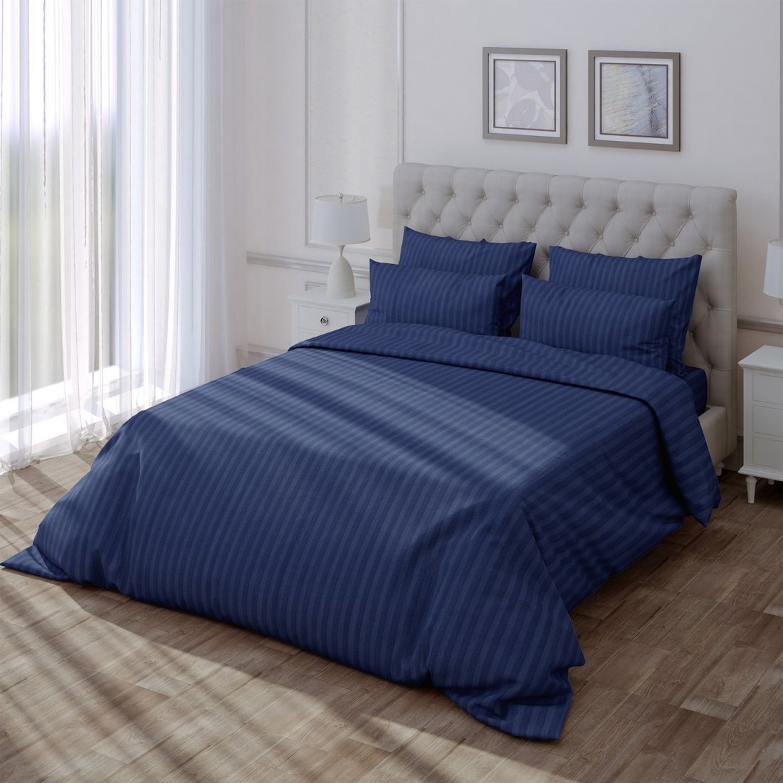 1.5-спальный комплект постельного белья Verossa Stripe Indigo VRT 1565 70004 ST13 23