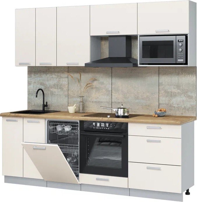 

Готовая кухня Интерлиния Мила Лайт 2.25-ПМ4 (персидский жемчуг/персидский жемчуг/дуб бунратти)