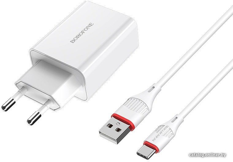 Сетевое зарядное Borofone BA21A USB Type-C (белый)
