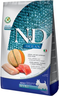 

Сухой корм для собак Farmina GF Ocean Dog Salmon, Codfish & Cantaloupe Melon Adult Mini с лососью, треской и дыней-канталупа (2.5 кг)