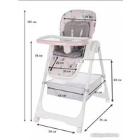 Высокий стульчик Martin Noir Tody Lux (pink cocktail) 0+