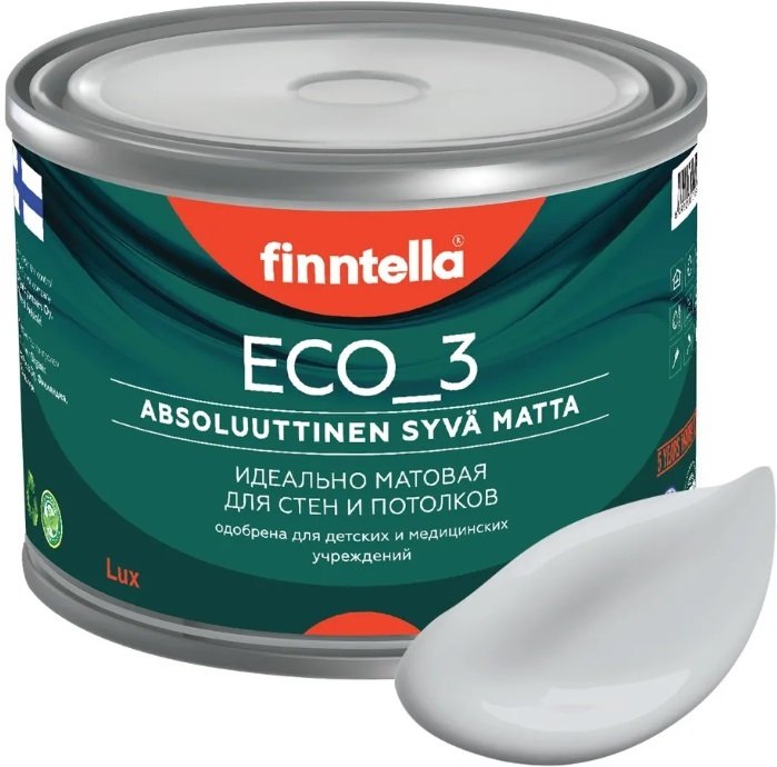 

Краска Finntella Eco 3 Wash and Clean Pikkukivi F-08-1-1-LG165 0.9 л (св.-серый)