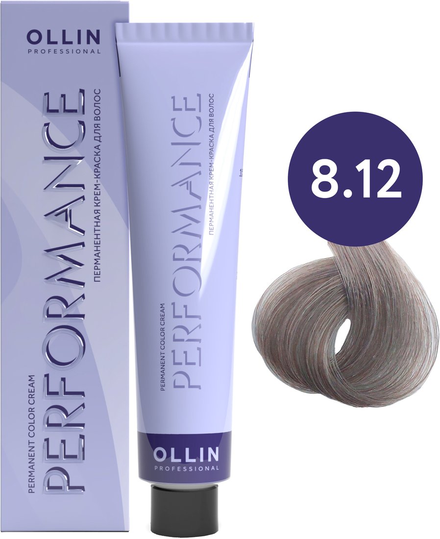

Крем-краска Ollin Professional Performance Permanent Color Cream 8/12 светло-русый пепел.-фиол.