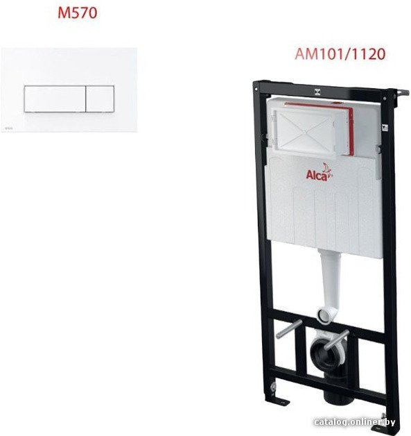 Инсталляция для унитаза Alcaplast AM101/1120 с клавишей смыва Thin M570