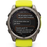 Умные часы Garmin Fenix 8 Solar, Sapphire 51мм (титановый, желтый силиконовый ремешок)