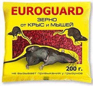 

Гранулы от вредителей Euroguard Зерно от крыс и мышей 200 г