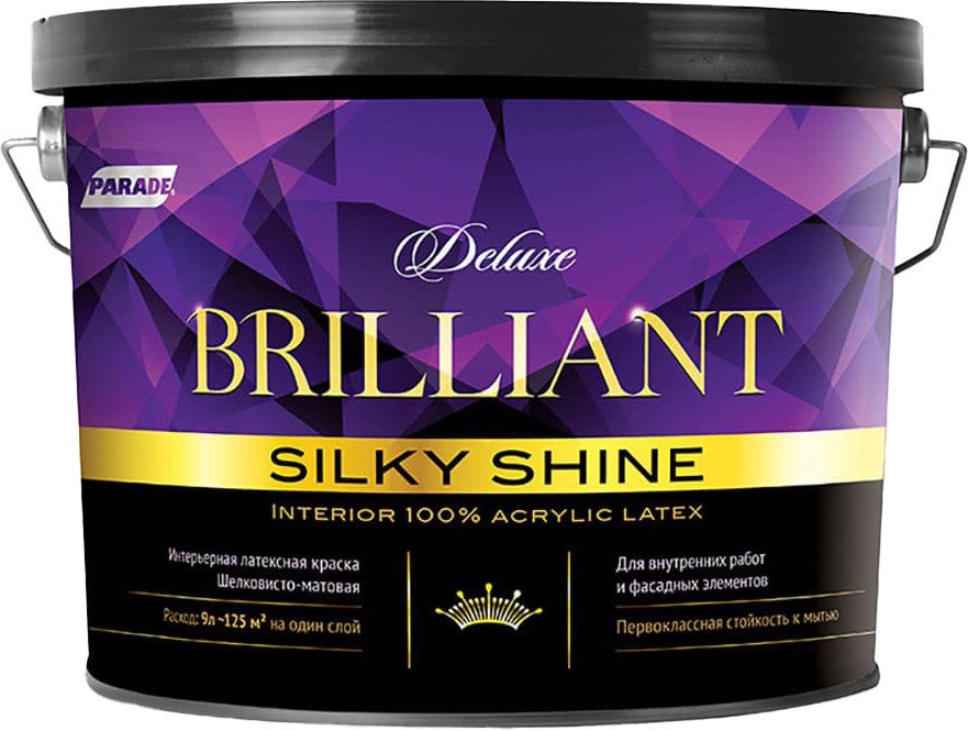 Краска Parade Deluxe Brilliant Silky Shine База 1 акрилатная 9 л (матовая)