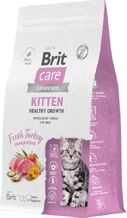 

Сухой корм для кошек Brit care Superpremium Kitten с индейкой для котят, беременных и кормящих кошек (здоровый рост) 1.5 кг