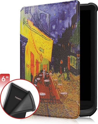 Обложка для электронной книги JFK для PocketBook Touch HD 3/617/616/627/632/633/628/606/Colour/Touch Lux 4/Lux 3/Lux 5/Basic Lux 2/Basic 4 (уличное кафе)