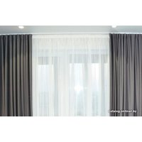 Комплект штор ИП Романович Е.Ю. Бархат на ленте 2x2.5 м (темно-серый, 2 шт)
