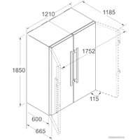 Комбинация side by side Liebherr SBSbs 8673