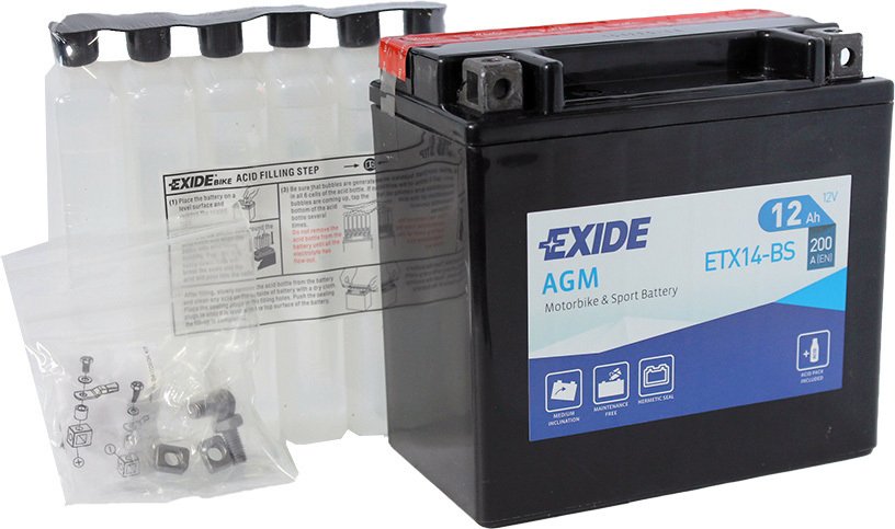 

Мотоциклетный аккумулятор Exide ETX14-BS (12 А·ч)