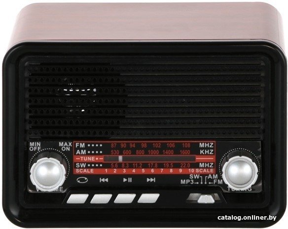 Радиоприемник Ritmix RPR-030 (черный/бордовый)