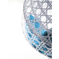 Подвесное кресло M-Group Для двоих Люкс 11510103 (белый ротанг/голубая подушка)