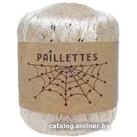 Пряжа для вязания Wool Sea Paillettes 62 50 г 275 м (кремовый, 4 мотка)