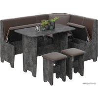 Обеденная группа Трия Техас исп. 1 (ателье темный/экокожа коричневый)