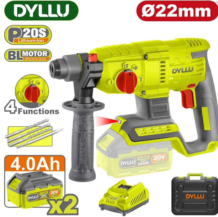 

Перфоратор Dyllu DTLM15225 (с 2-мя АКБ, кейс)