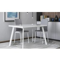 Кухонный стол Сакура Милан 1200+400 (белый/белый со стеклом)