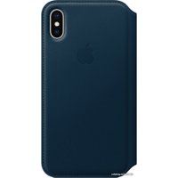 Чехол для телефона Apple Leather Folio для iPhone X Cosmos Blue