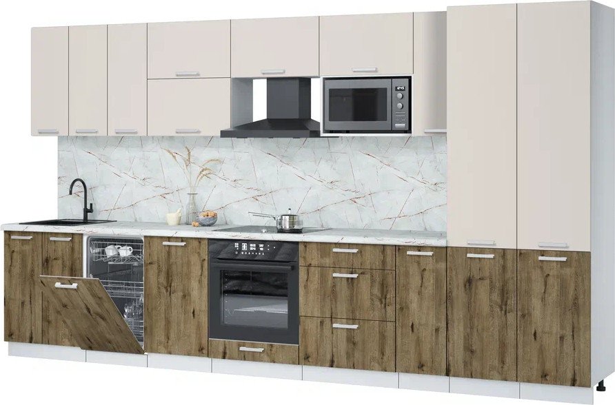 

Готовая кухня Интерлиния Мила Лайт 3.8-ПМ4 (персидский жемчуг/дуб веллингтон/серый каспий)