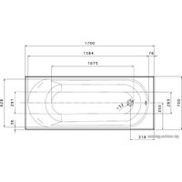 Ванна Kolo Opal Plus 170x70 (с ножками и экраном)