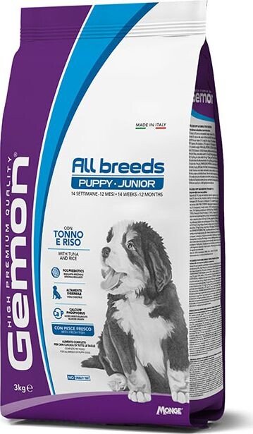 

Сухой корм для собак Gemon Puppy&Junior All Breeds Tuna and Rice 3 кг
