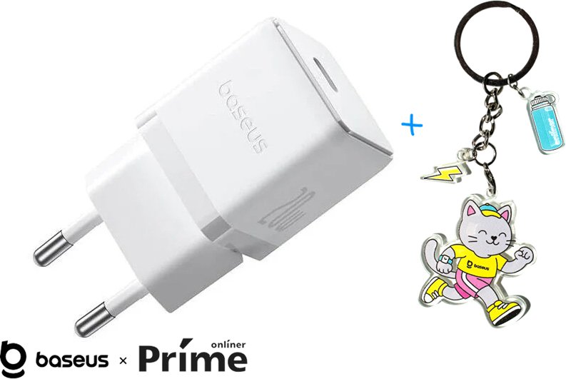 

Сетевое зарядное Baseus Palm Fast Charger 1C 20W EU P10111602213-01 (белый) + брендированный брелок Baseus