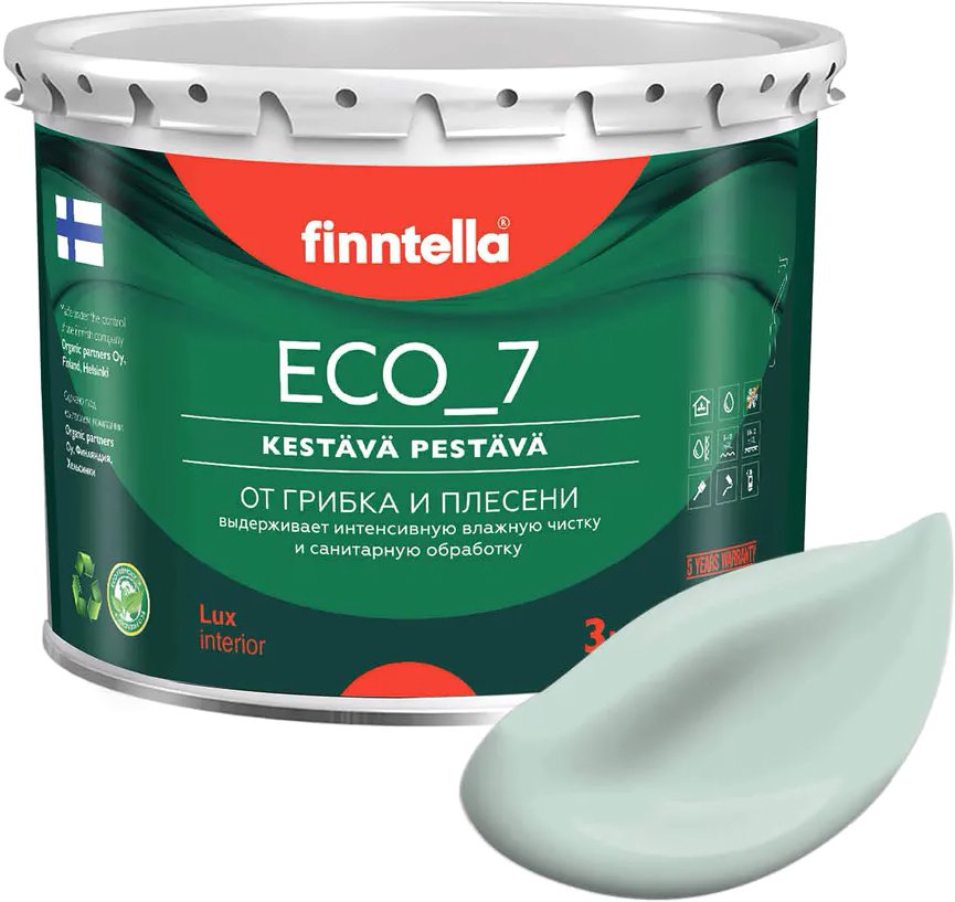 

Краска Finntella Eco 7 Paistaa F-09-2-3-FL038 2.7 л (бледно-бирюзовый)