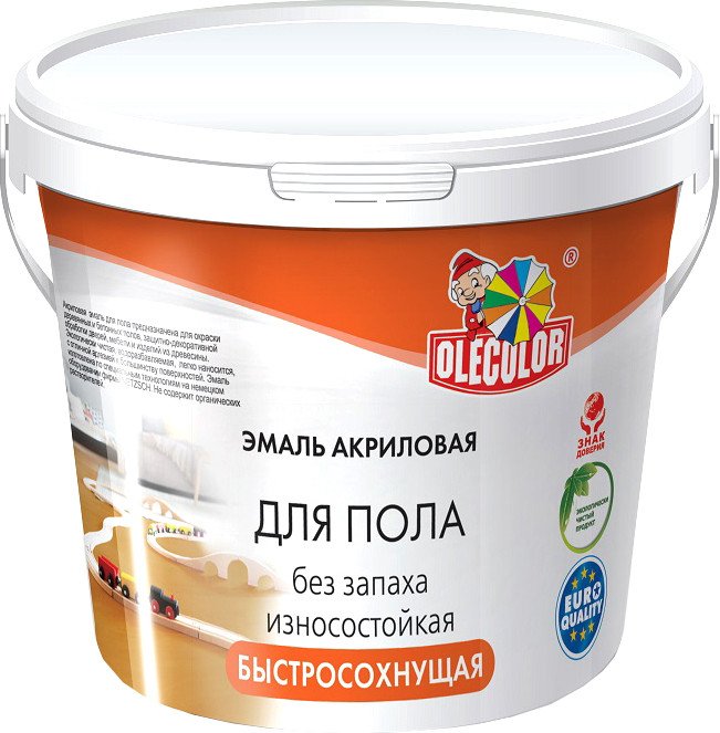 Эмаль Olecolor Для пола акриловая 1 кг (серый туман)