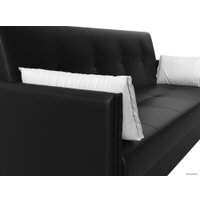 Диван Лига диванов Лига-018 117890 (экокожа черный/подушки белый)