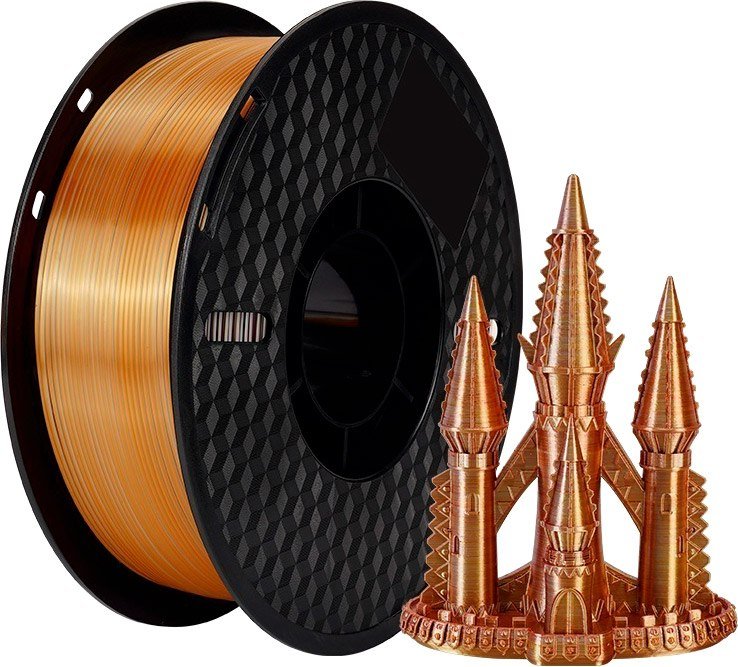 

Пластик Kingroon PLA Tri Color Silk 1.75мм HC124 (1кг, Golden-Silver-Copper)