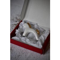 Елочная игрушка Ceramicmay Лошадка (белый с золотом)