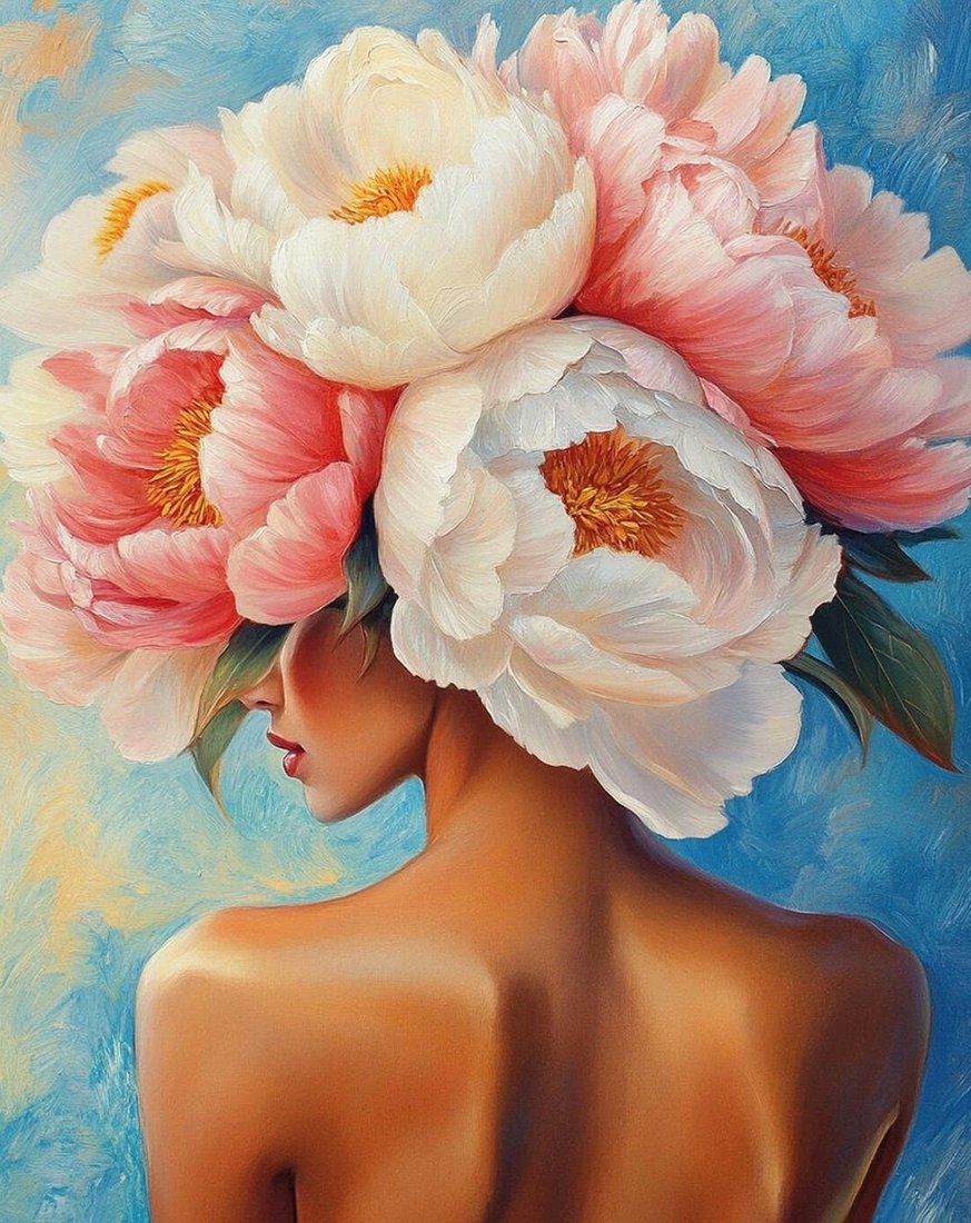 

Алмазная мозаика Феникс+ Девушка-пион 70824