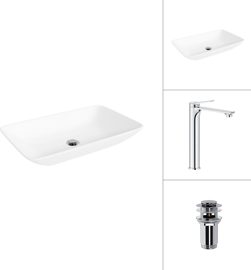 Умывальник Lauter 21540 + Rio 21AM12672 с донным клапаном 21190CH (хром)