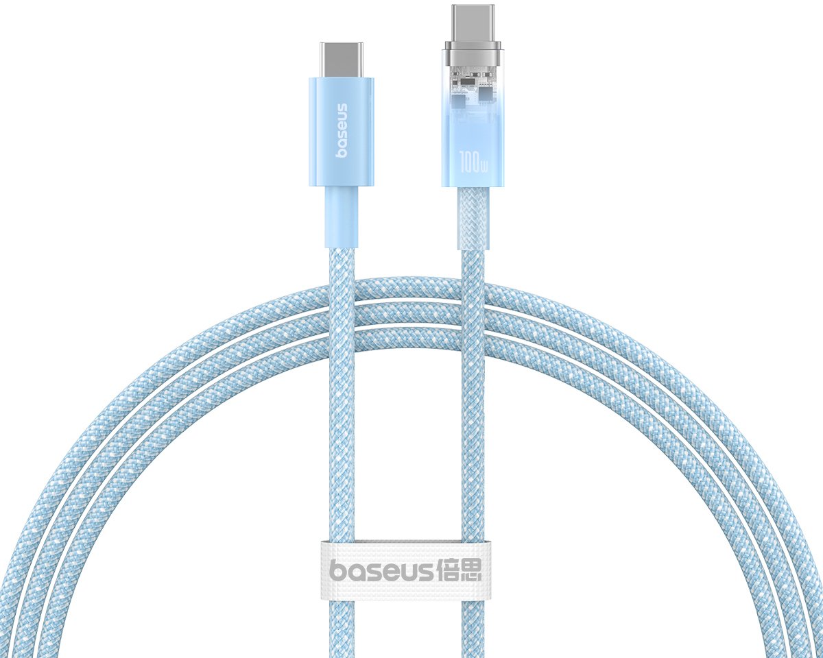 

Кабель Baseus Explorer Series Fast Charging with Smart Temperature Control USB Type-C USB Type-C (1 м, голубой)